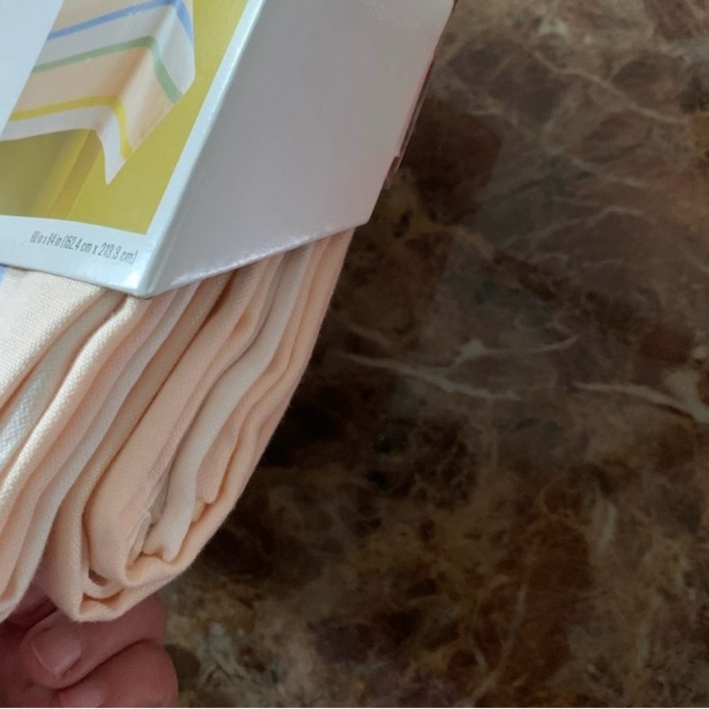 Room Essentials Pastel Striped Tablecloth - Picture 4 of 5